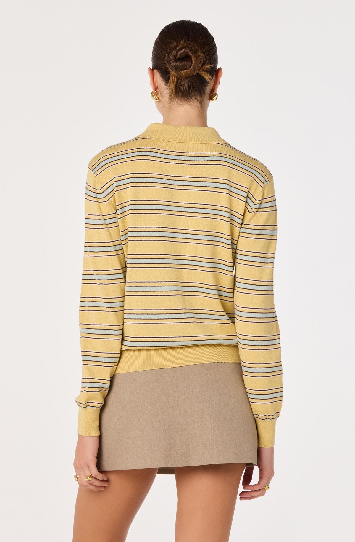 Dora Striped Polo Sweater