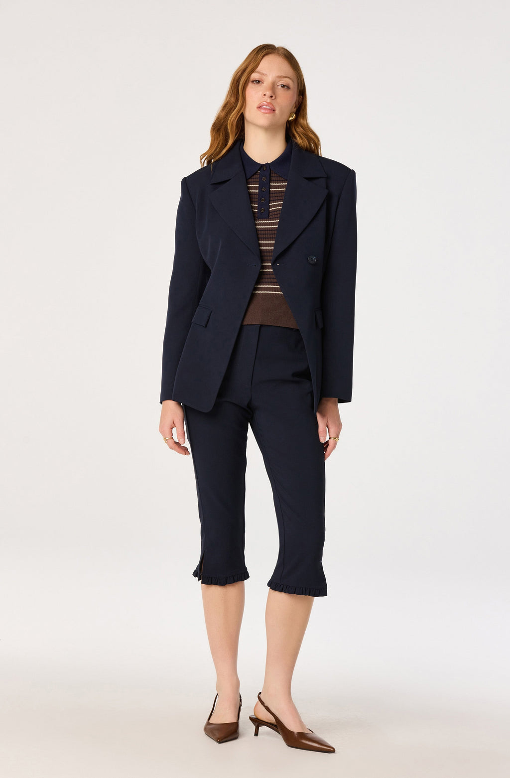 Iris Striped Polo Sweater