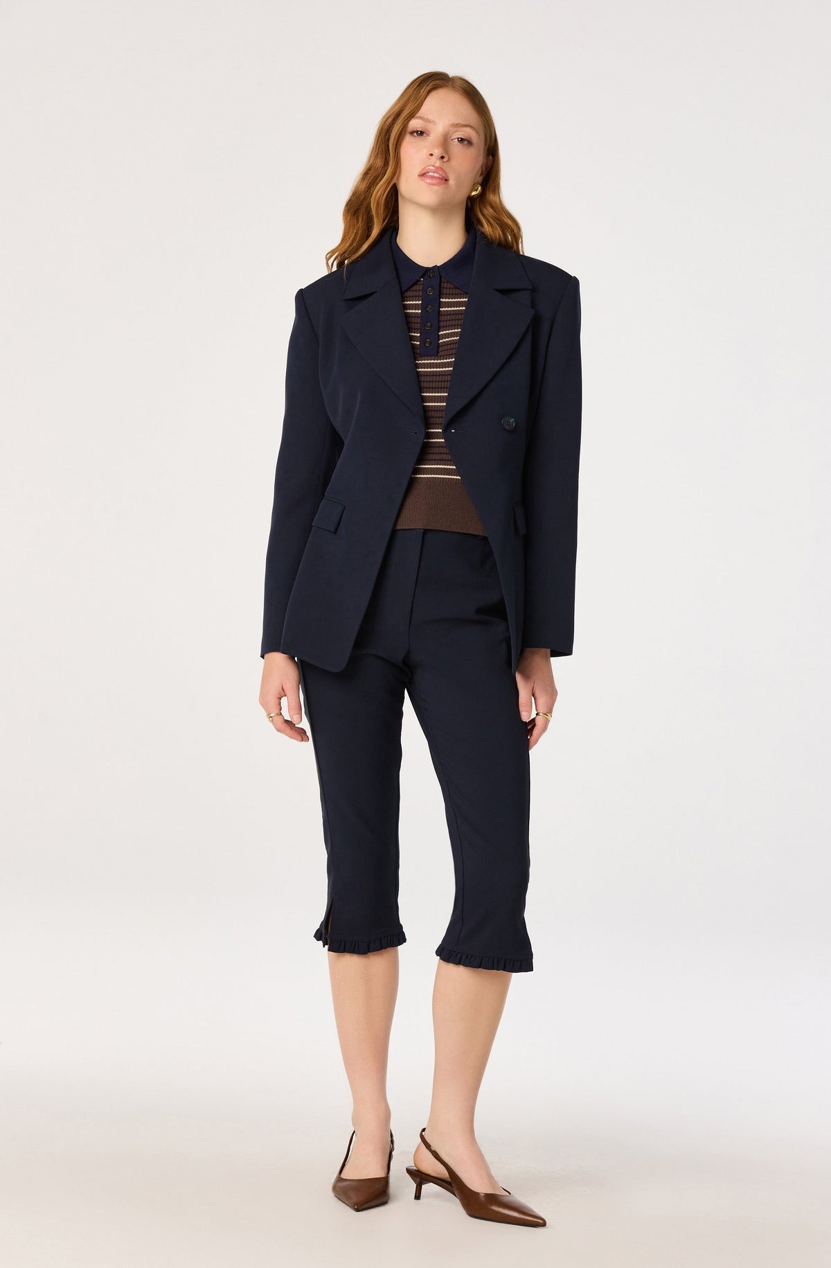 Iris Striped Polo Sweater