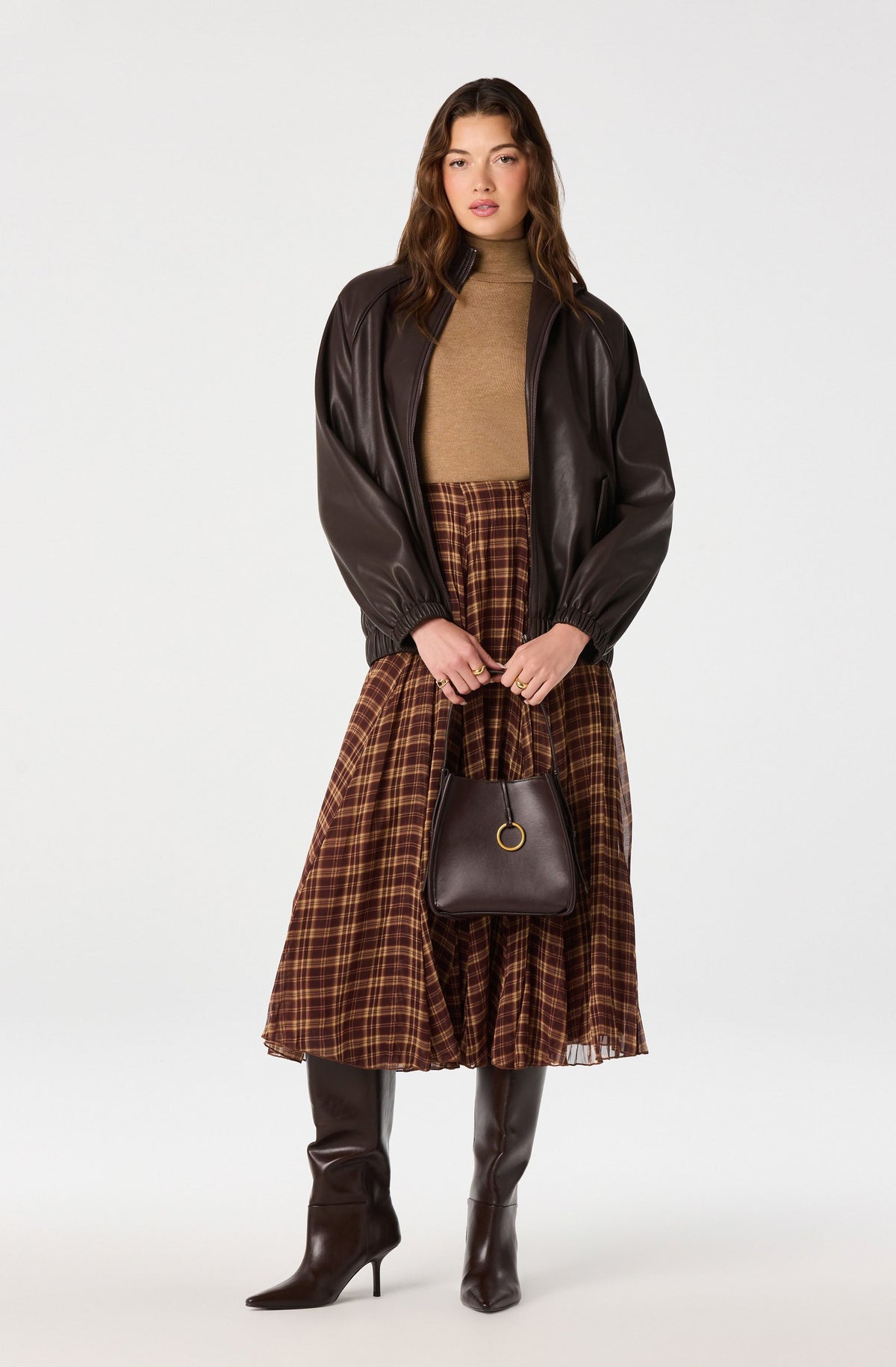 Shayna Faux Leather Bomber Jacket