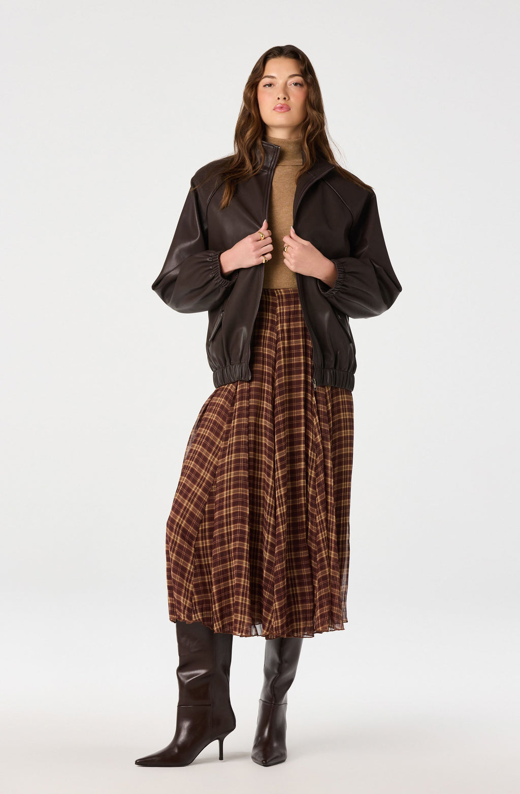 Shayna Faux Leather Bomber Jacket