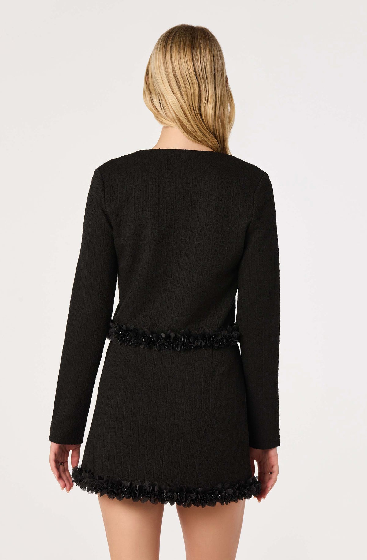 Claire Beaded Flower Tweed Jacket