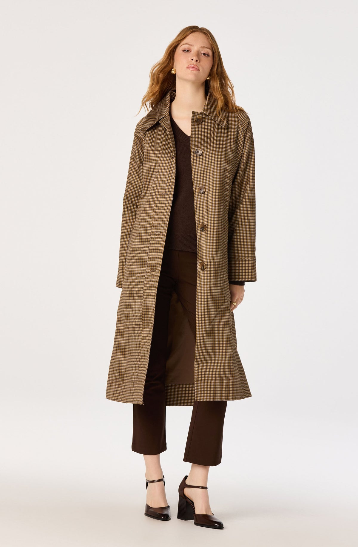 Heaven Plaid Belted Trench Coat