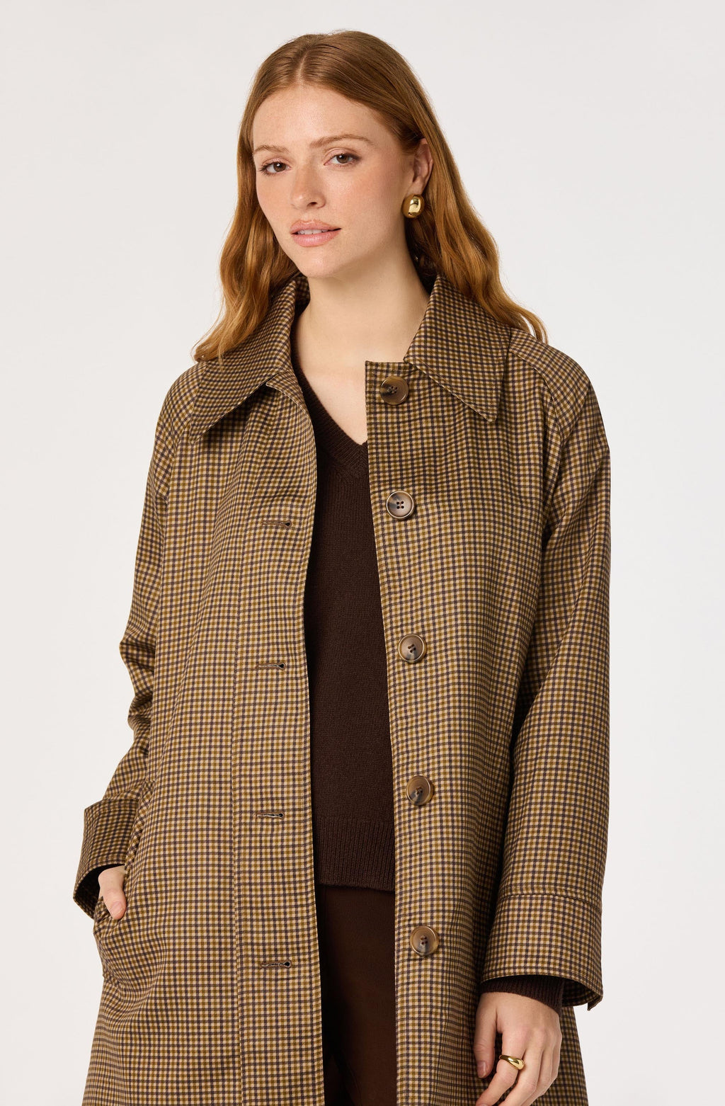 Heaven Plaid Belted Trench Coat