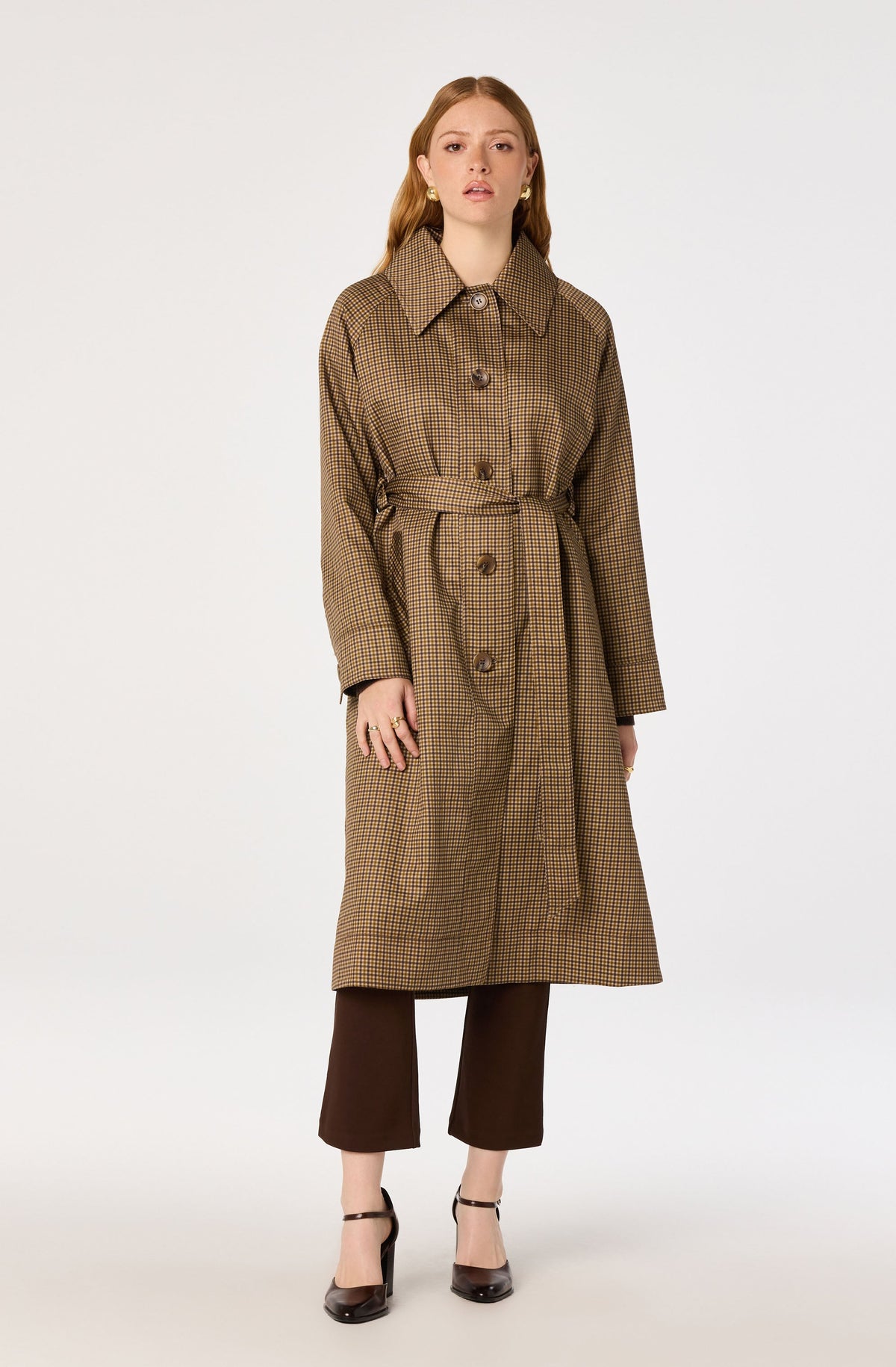 Heaven Plaid Belted Trench Coat