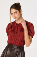 Zayne Ruffle-Collar Babydoll Blouse