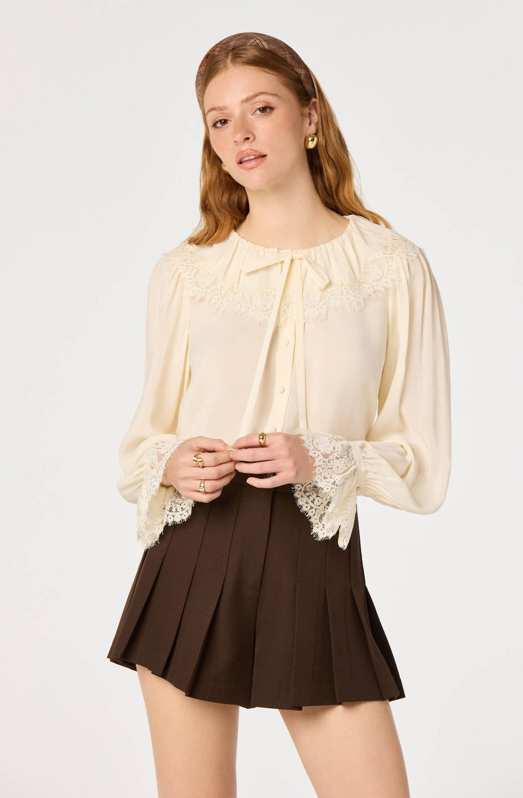 Emberly Lace Trim Blouse