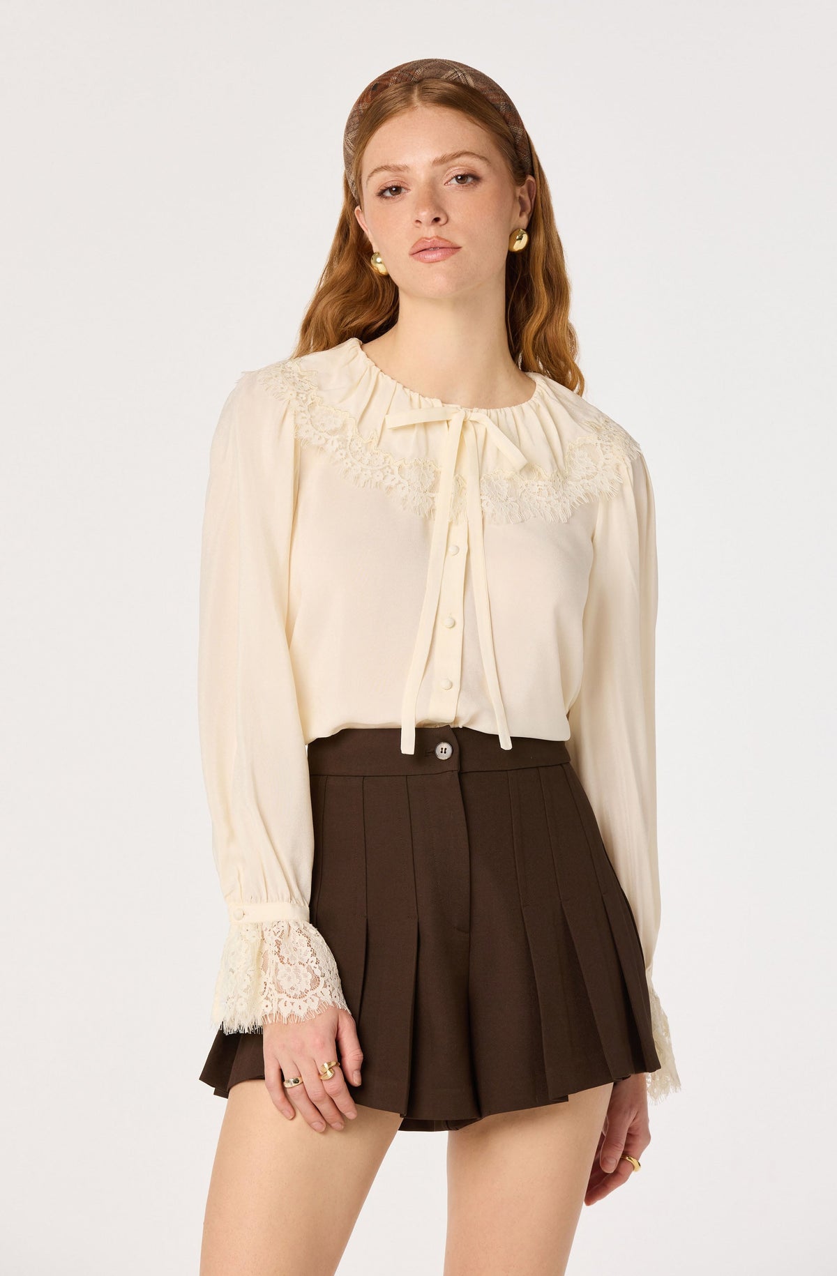Emberly Lace Trim Blouse