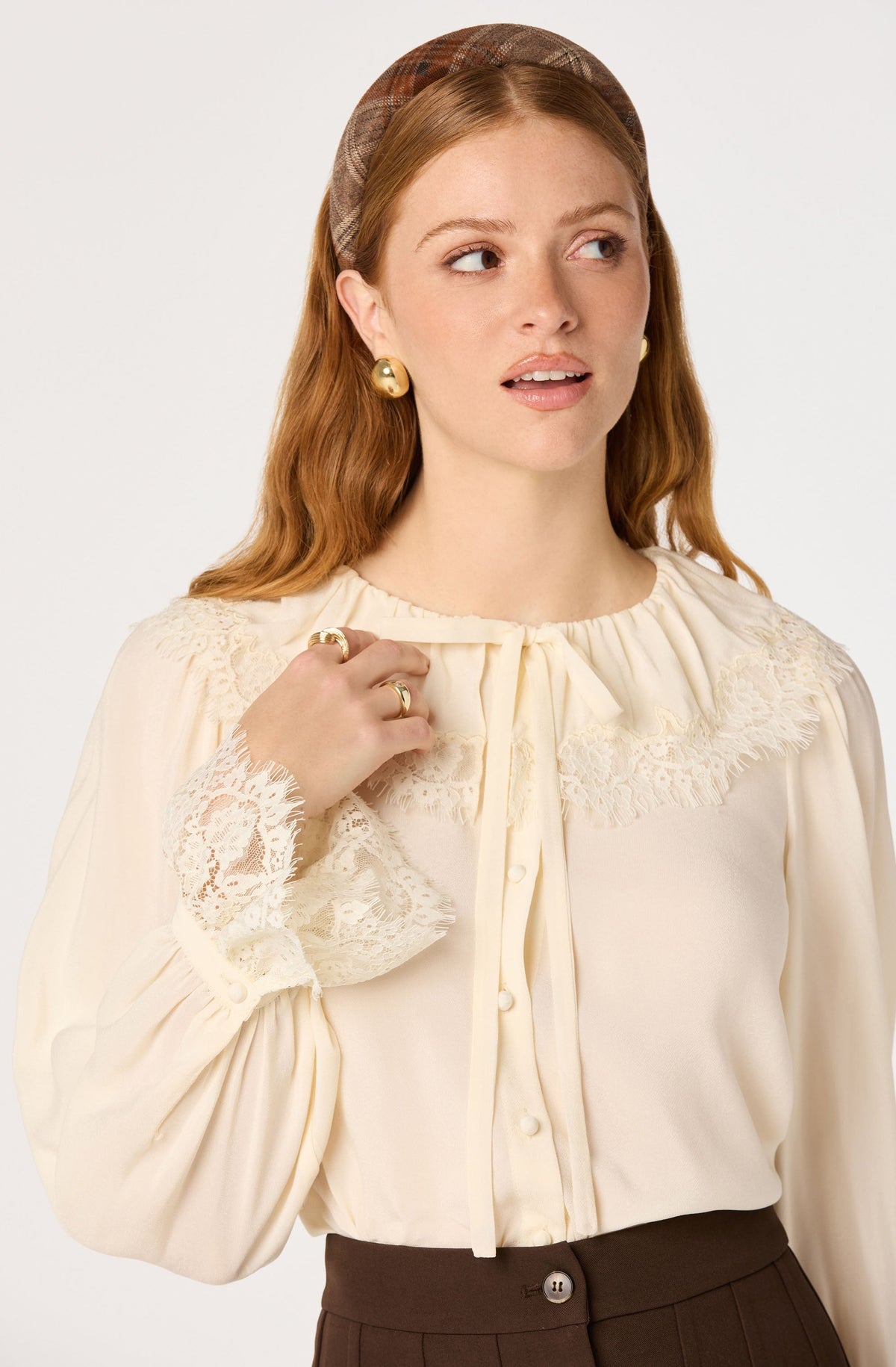 Emberly Lace Trim Blouse