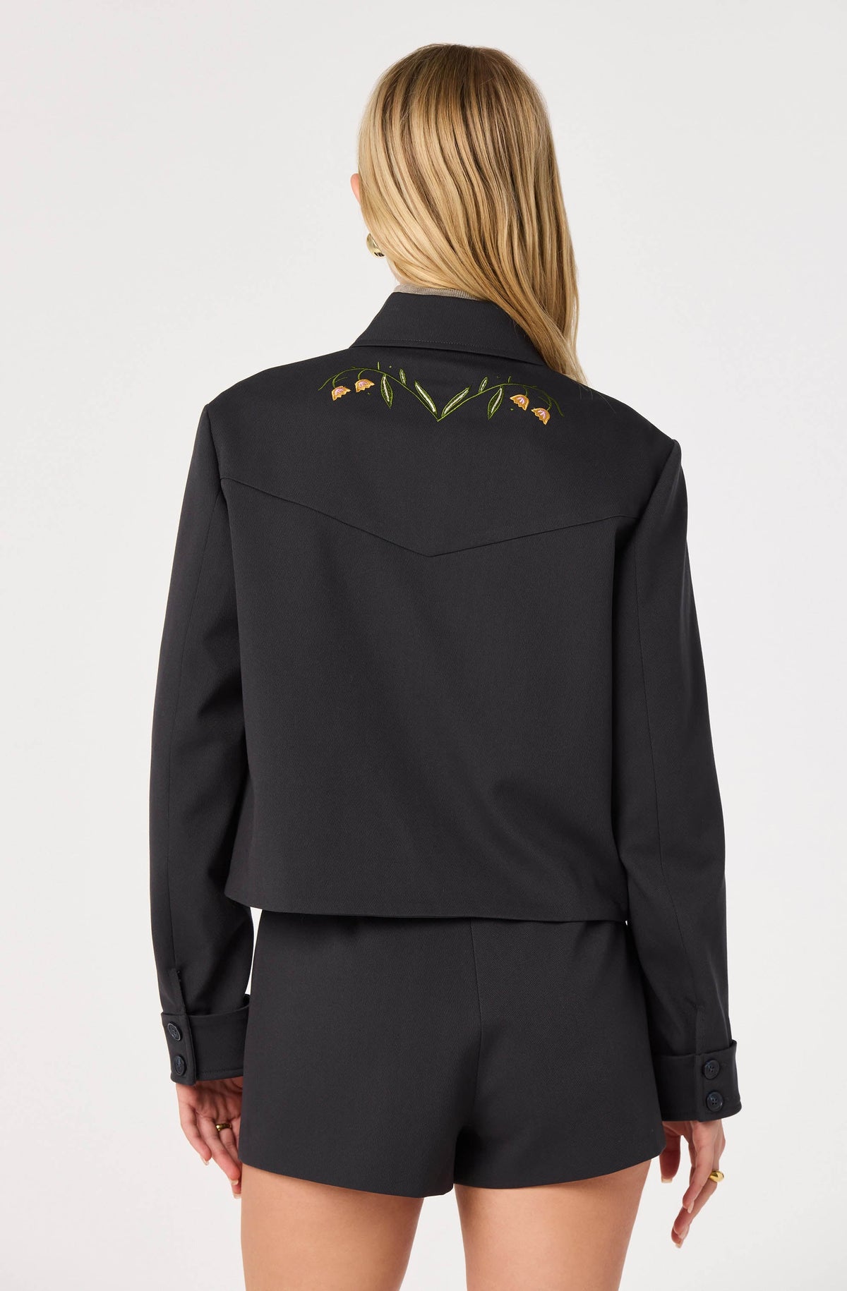 Jalen Embroidered Cropped Jacket