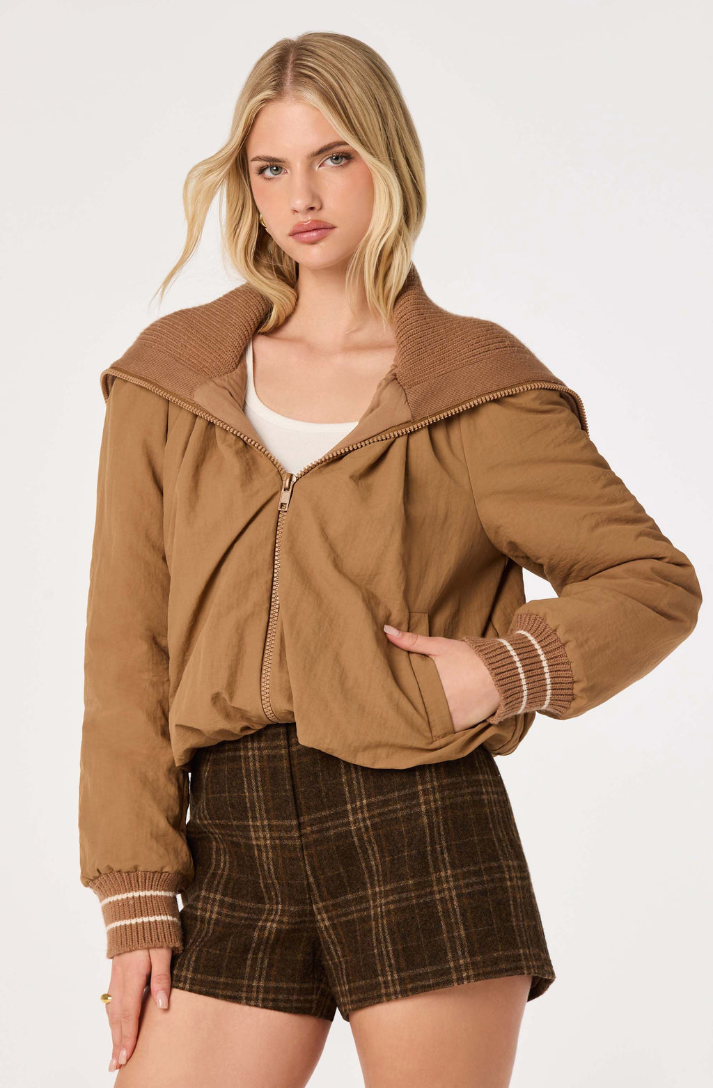 Casey Sailor Collar Puffer Jacket