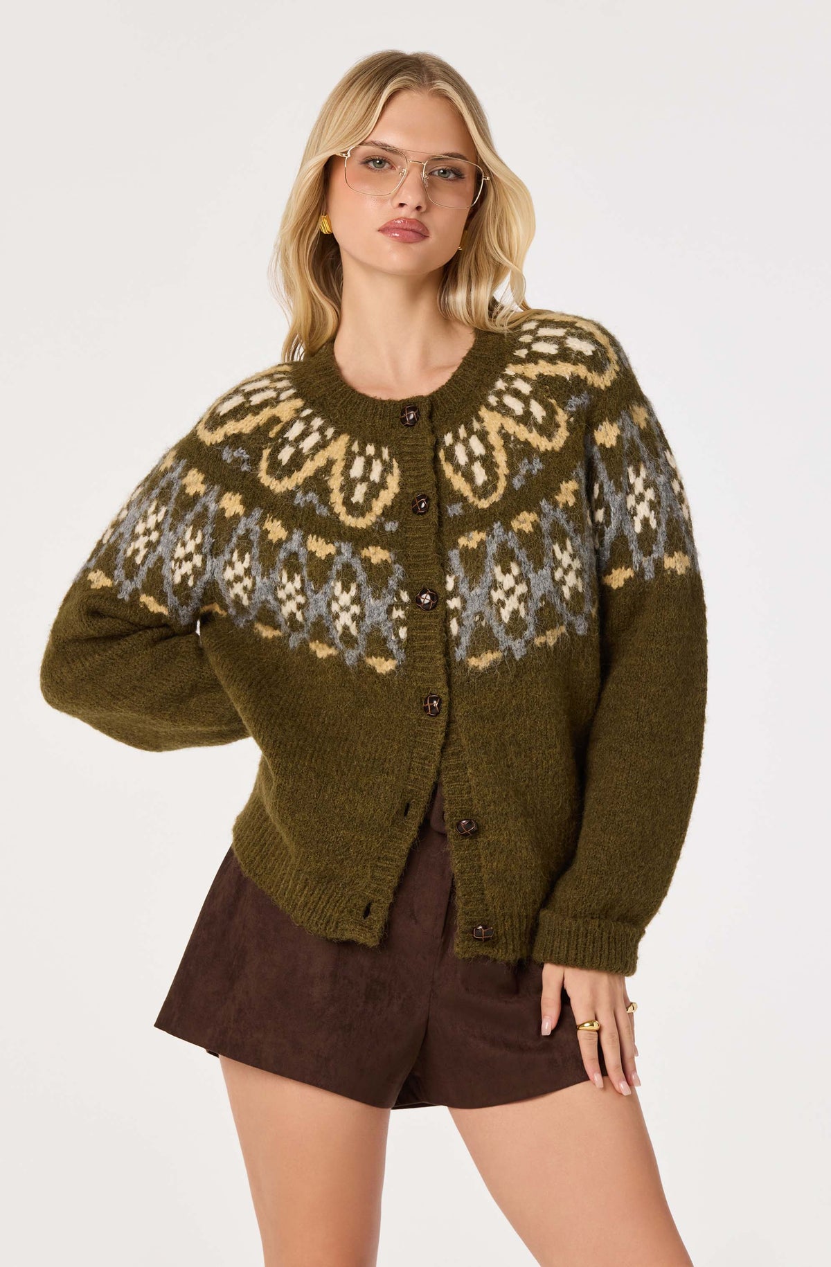 Irene Fair Isle Oversized Cardigan