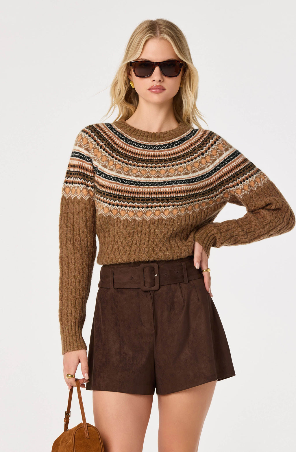 Daria Fair Isle Cable Knit Sweater