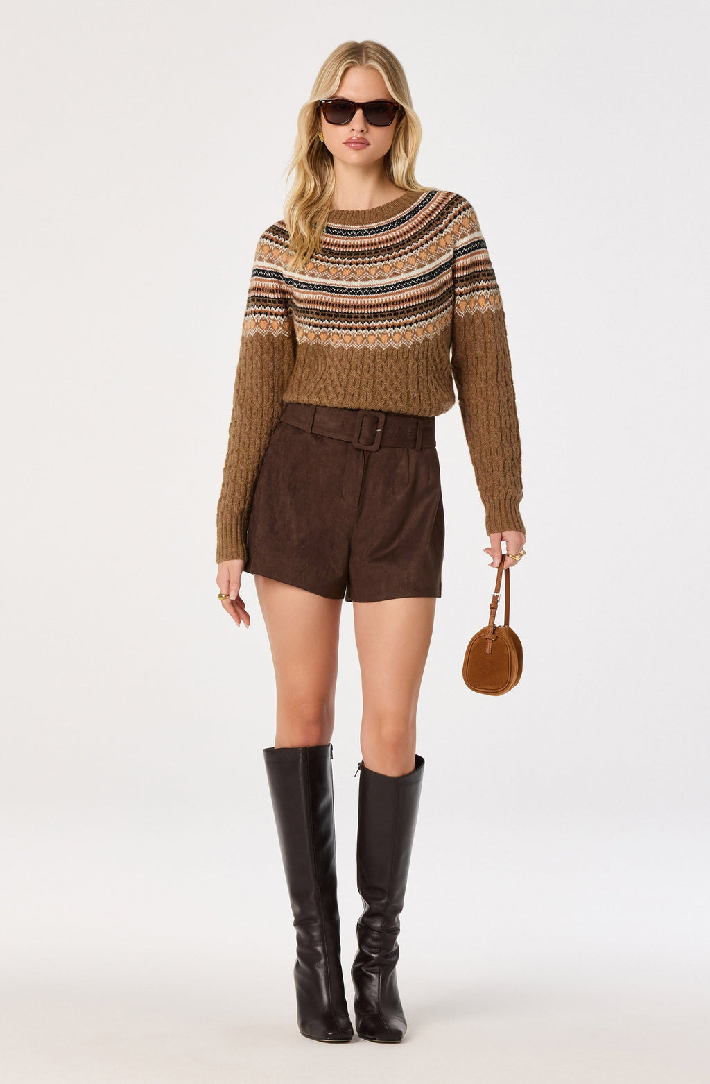 Daria Fair Isle Cable Knit Sweater