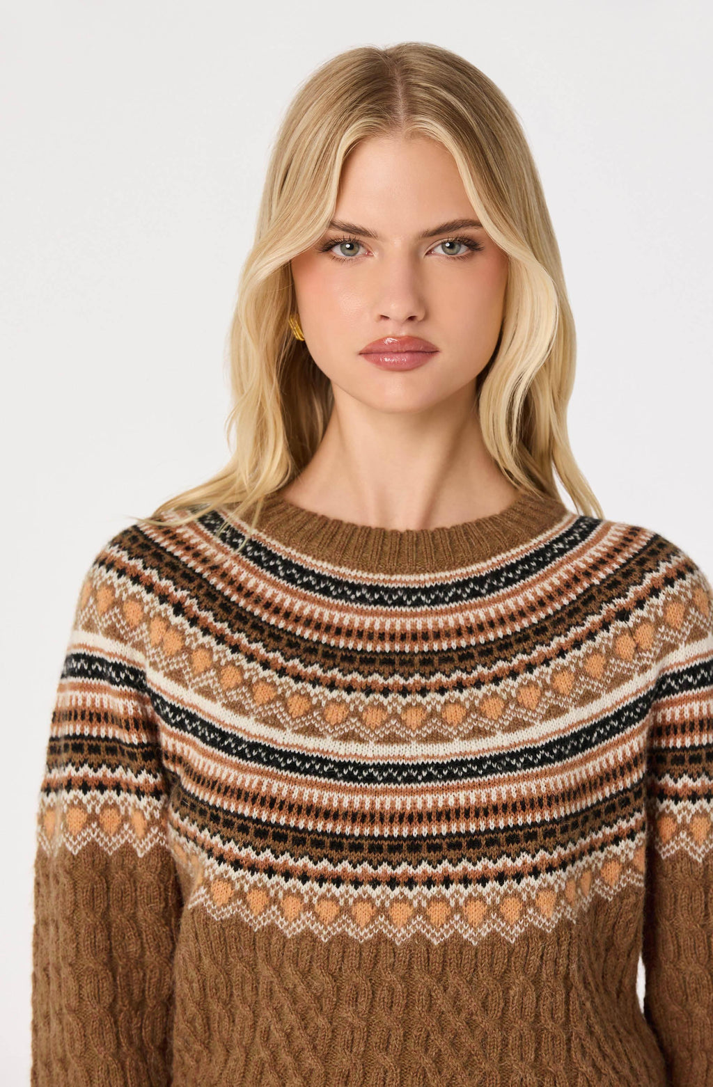 Daria Fair Isle Cable Knit Sweater