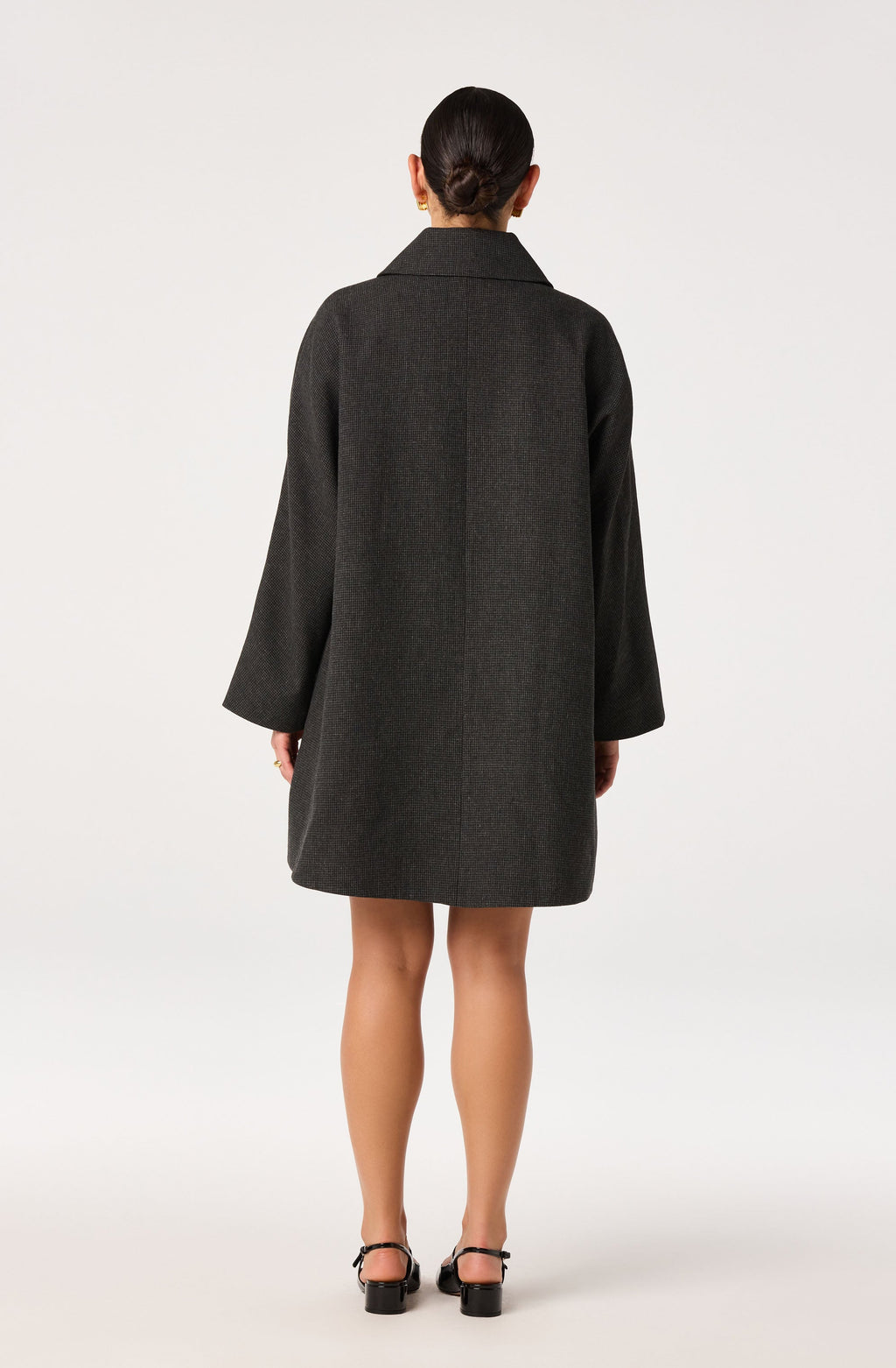 Amber Houndstooth Double-Breasted Coat