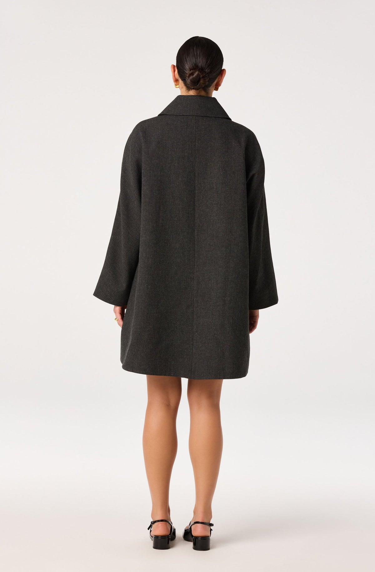 Amber Houndstooth Double-Breasted Coat
