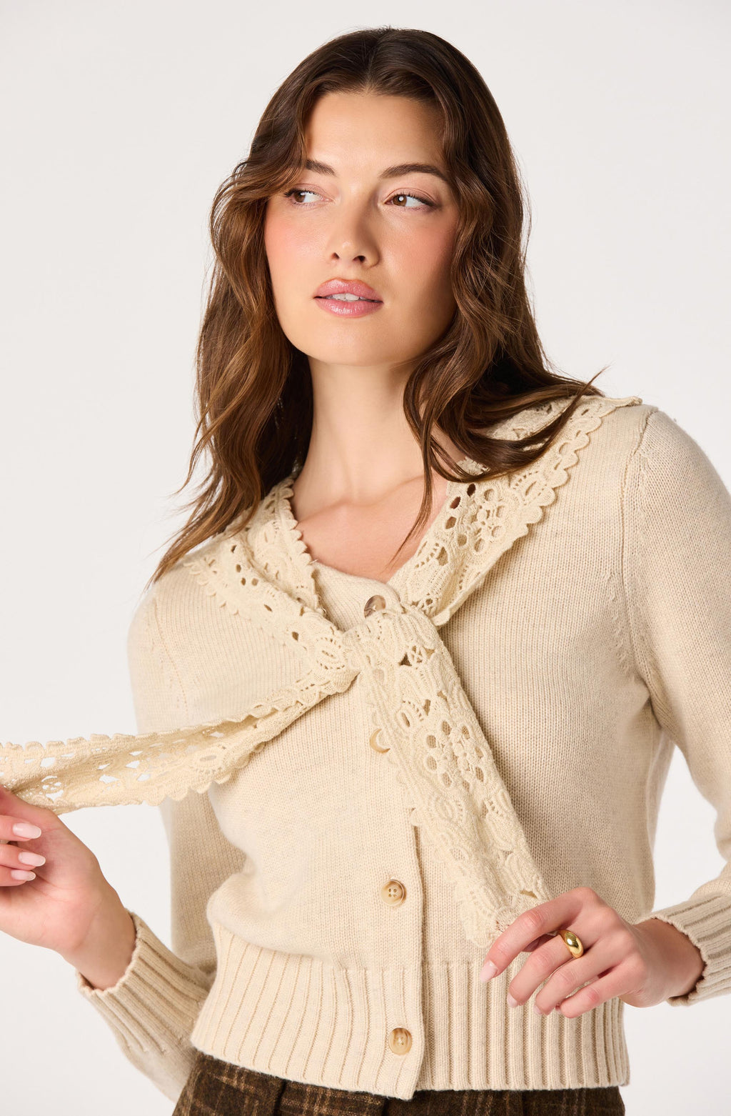 Rosabell Lace Sailor Collar Cardigan