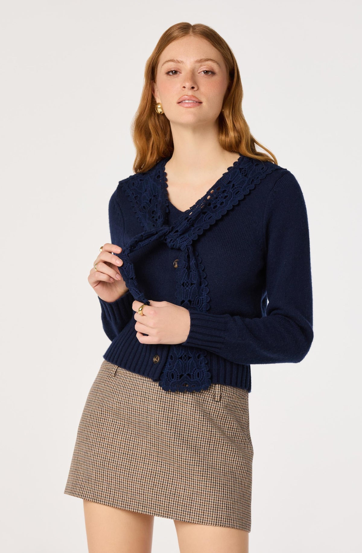 Rosabell Lace Sailor Collar Cardigan