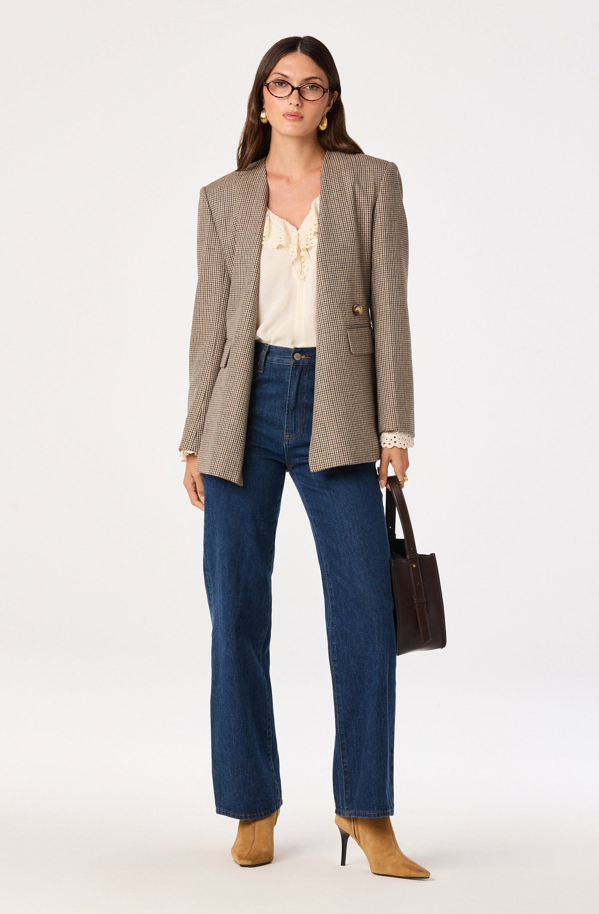 Arielle Plaid Twill Blazer
