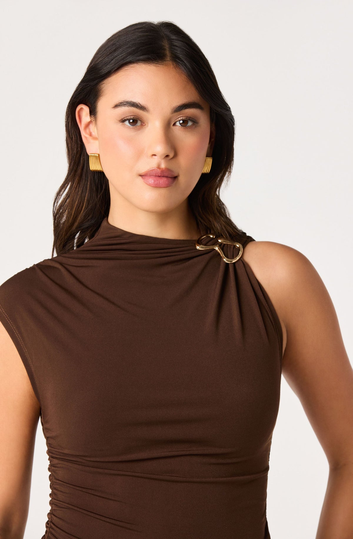 Mindy Asymmetric Ruched Top