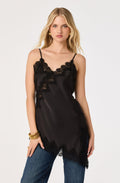 Laura Lace Trim Asymmetric Top