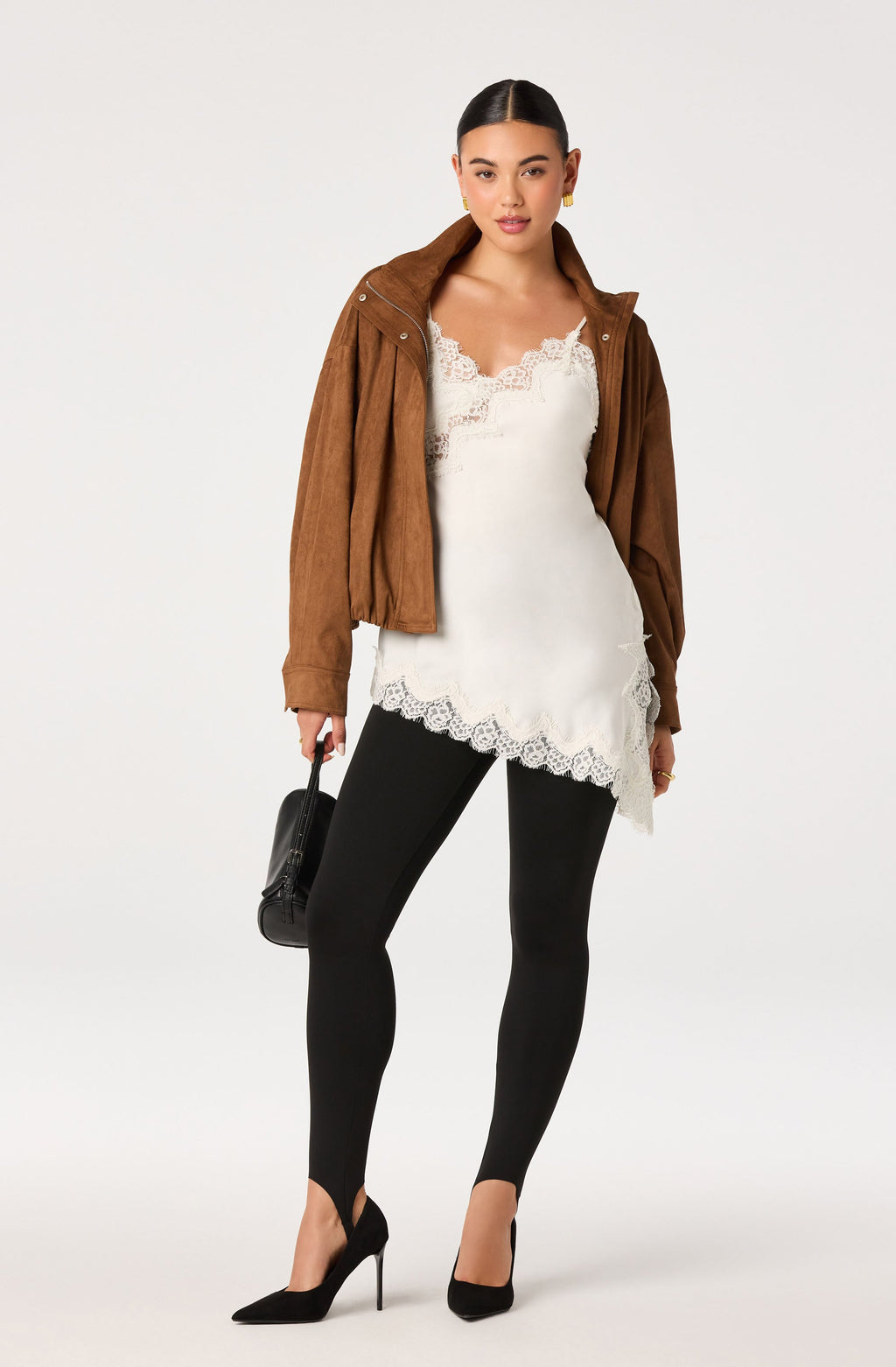 Laura Lace Trim Asymmetric Top