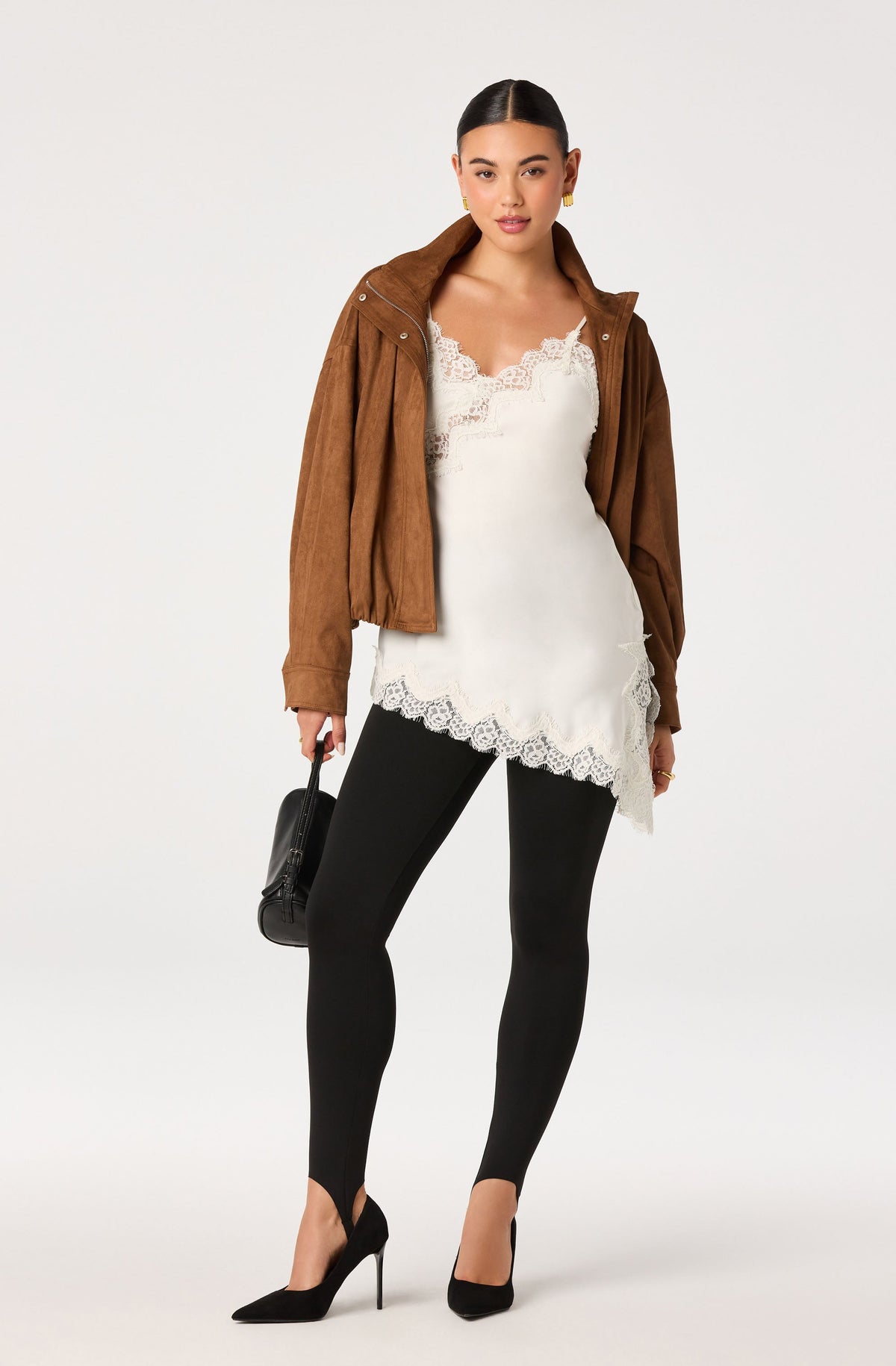 Laura Lace Trim Asymmetric Top