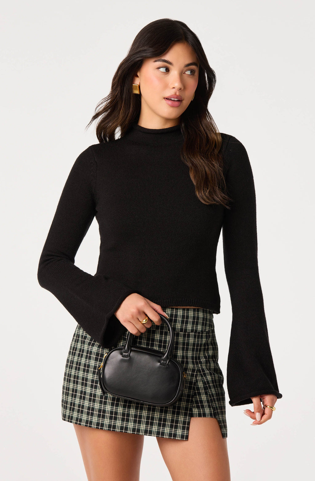 May Bell Sleeve Mock Neck Sweater