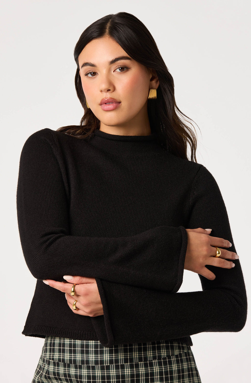 May Bell Sleeve Mock Neck Sweater