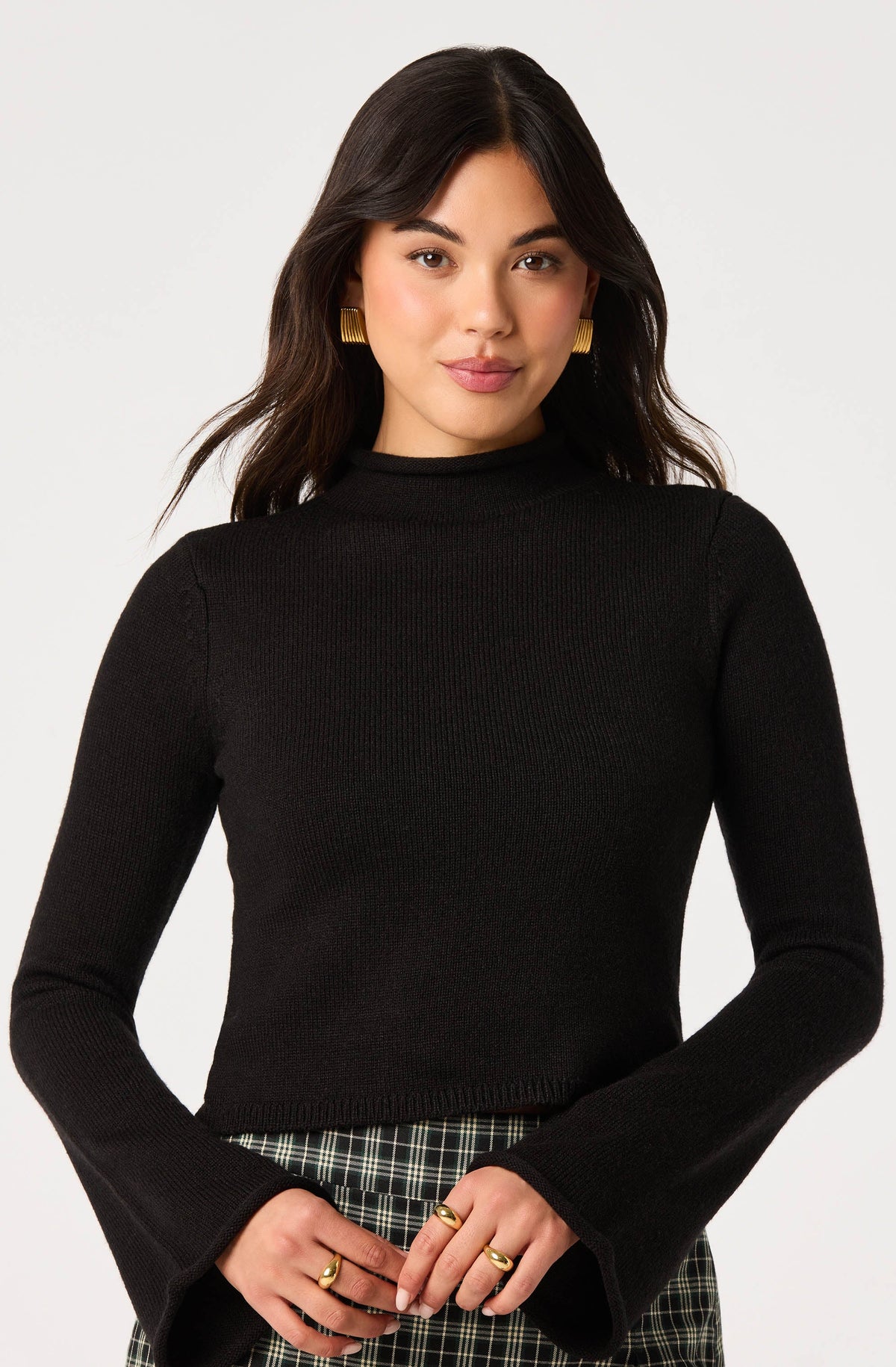 May Bell Sleeve Mock Neck Sweater