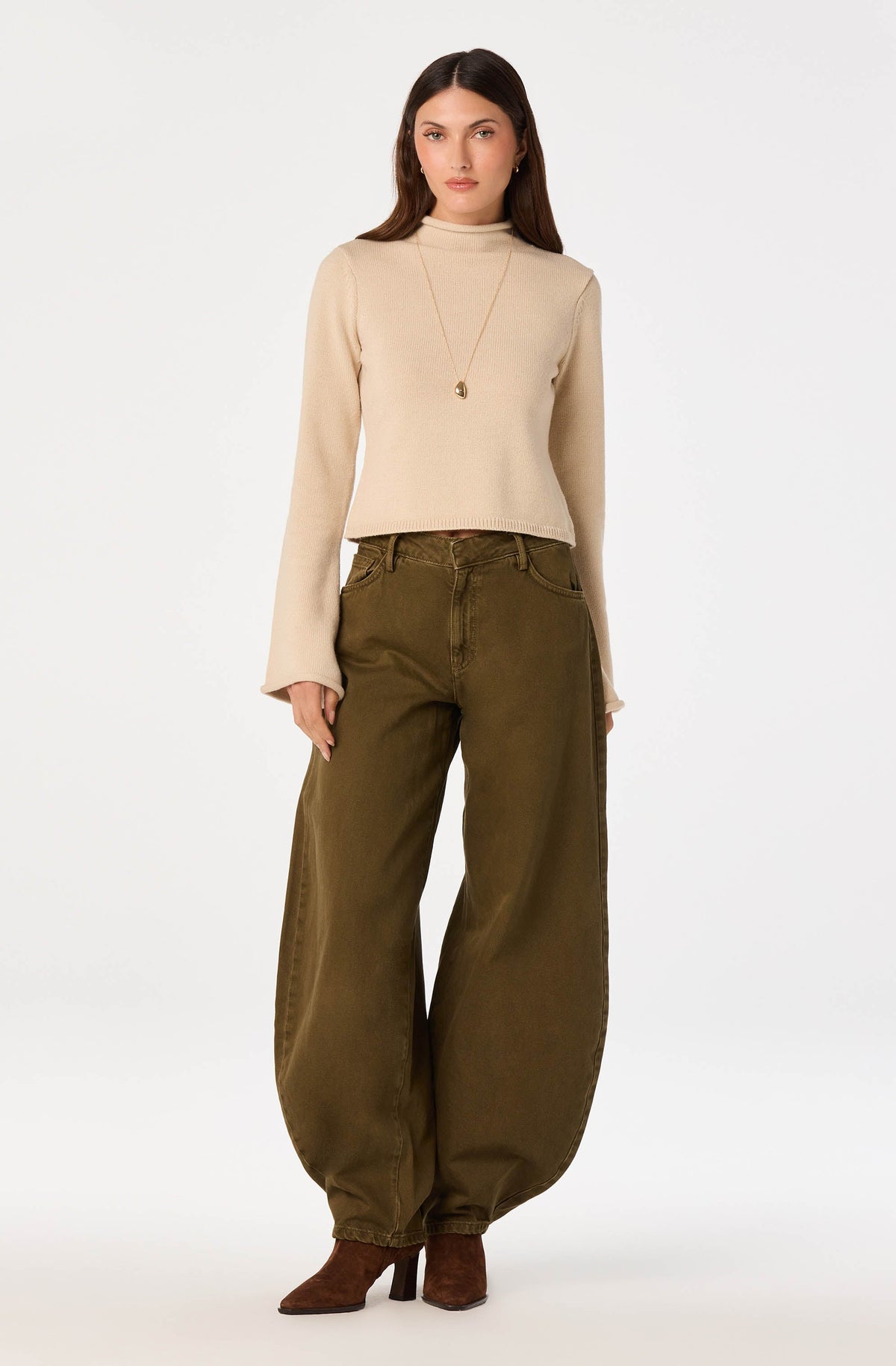 May Bell Sleeve Mock Neck Sweater