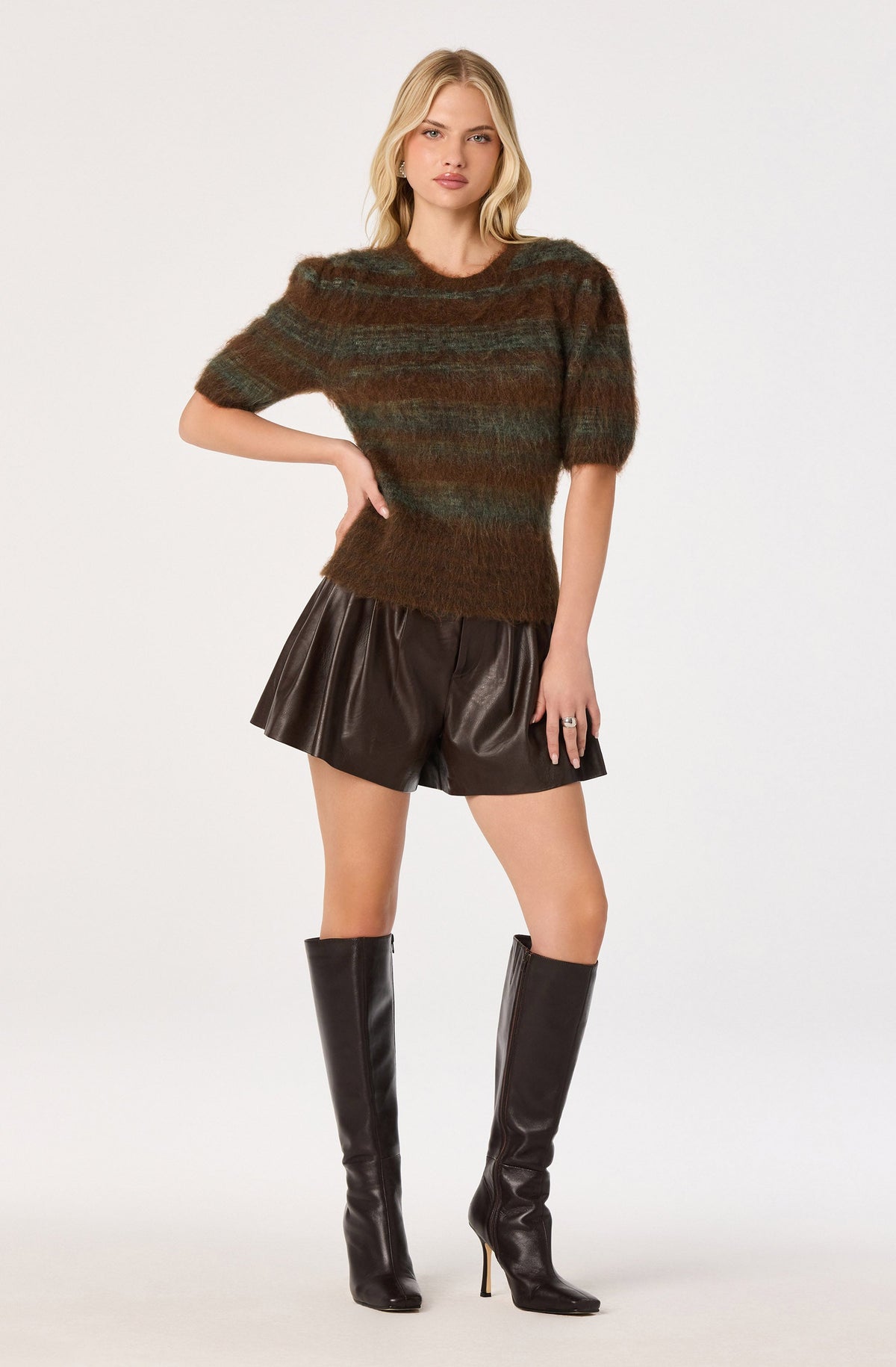 Jean Brushed Knit Striped Sweater