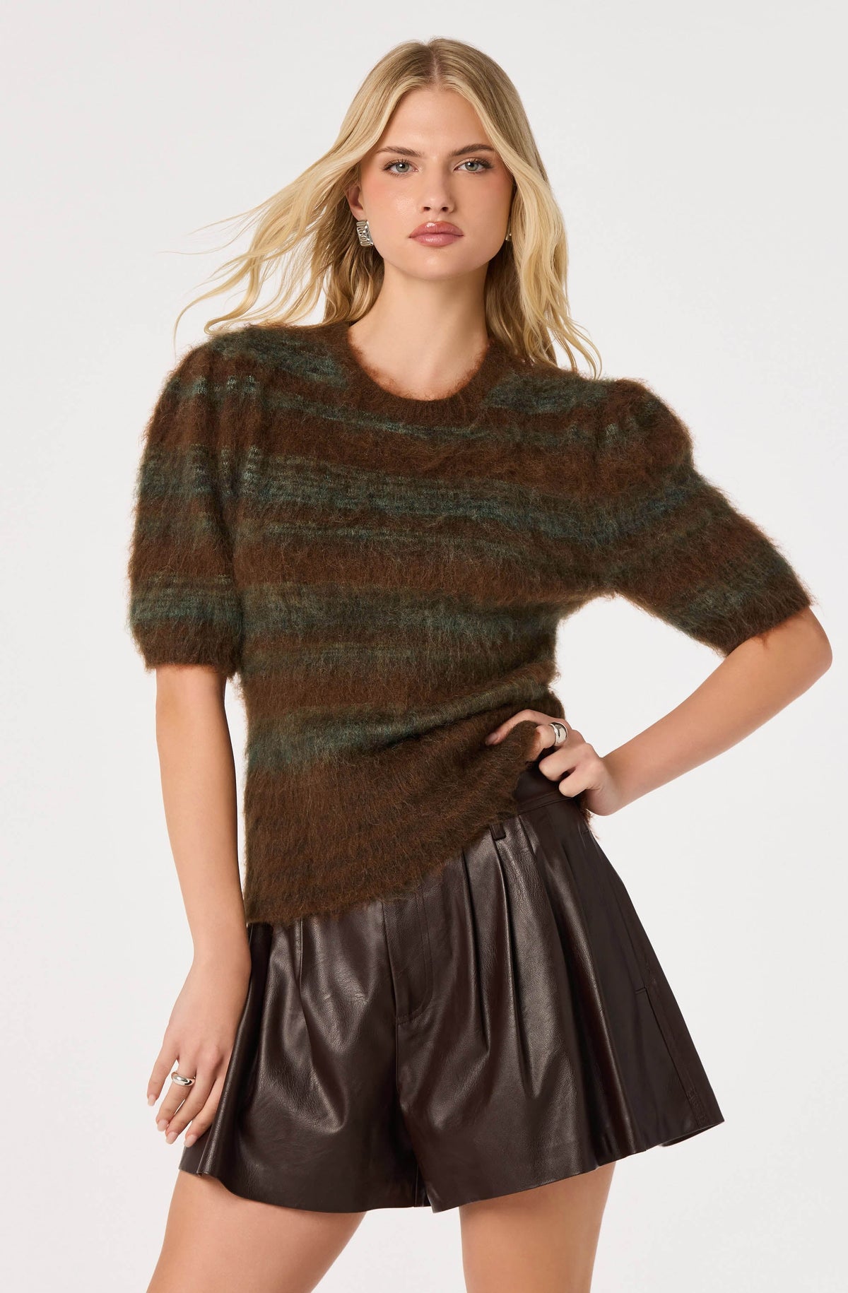 Jean Brushed Knit Striped Sweater