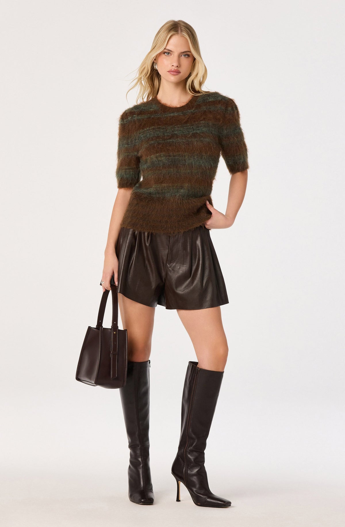 Jean Brushed Knit Striped Sweater