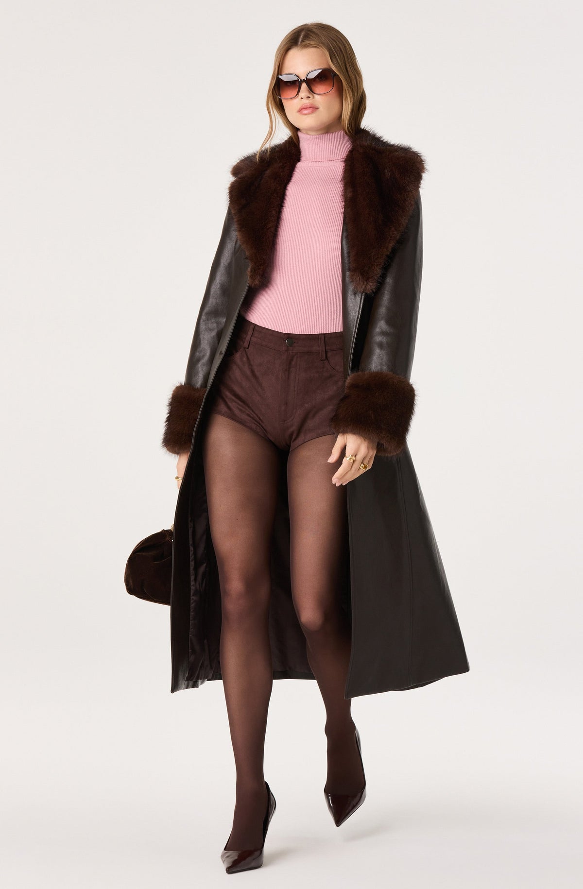 Wynter Faux Leather Trench Coat