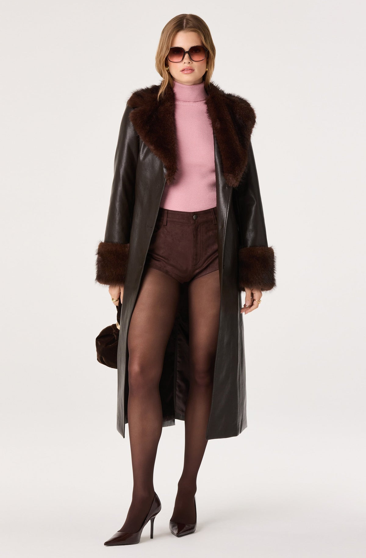 Wynter Faux Leather Trench Coat
