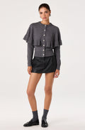 Bayona Ruffle Cape Knit Cardigan