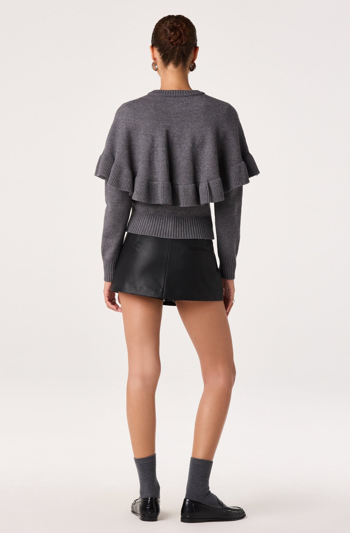 Bayona Ruffle Cape Knit Cardigan