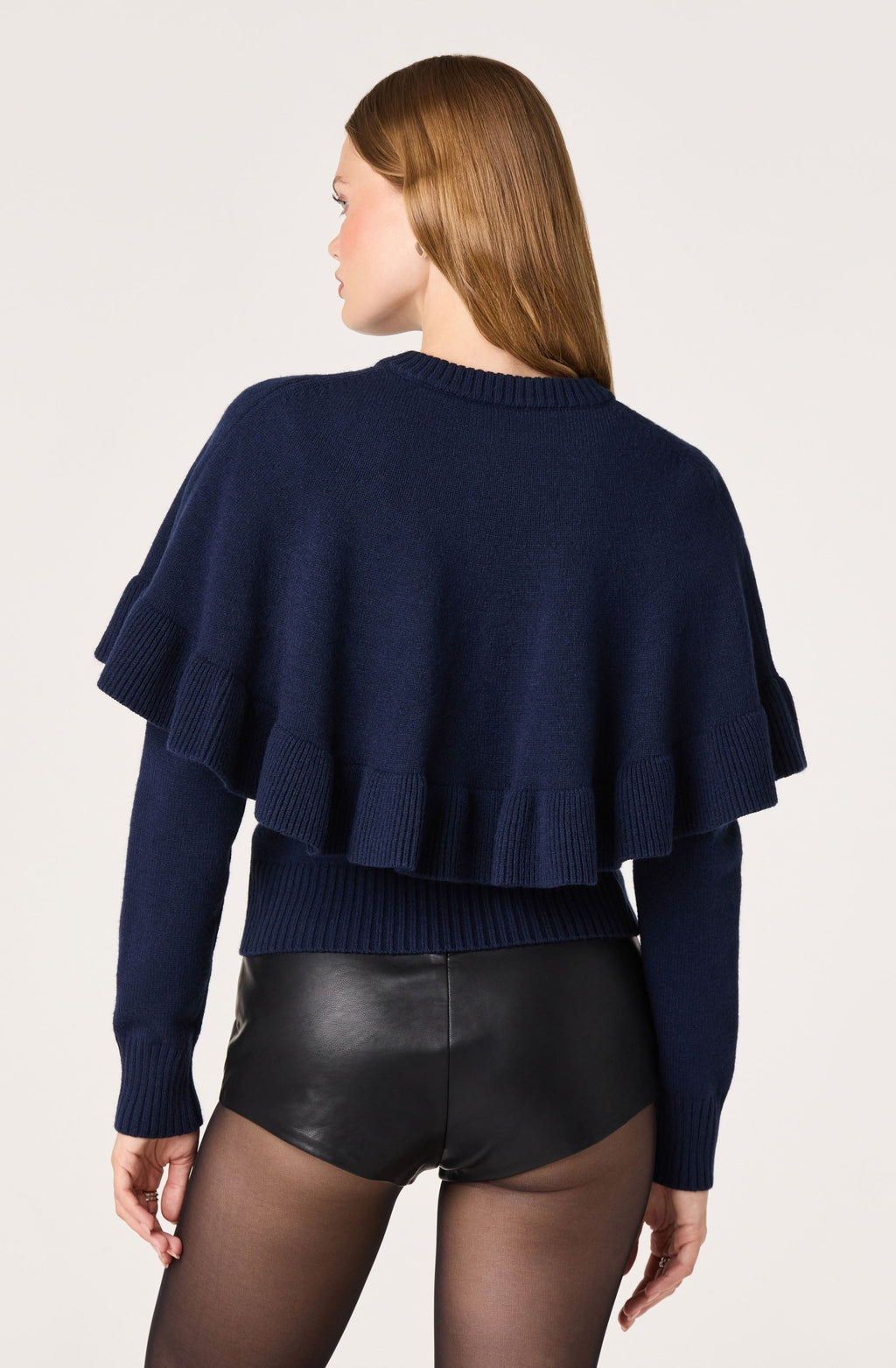 Bayona Ruffle Cape Knit Cardigan