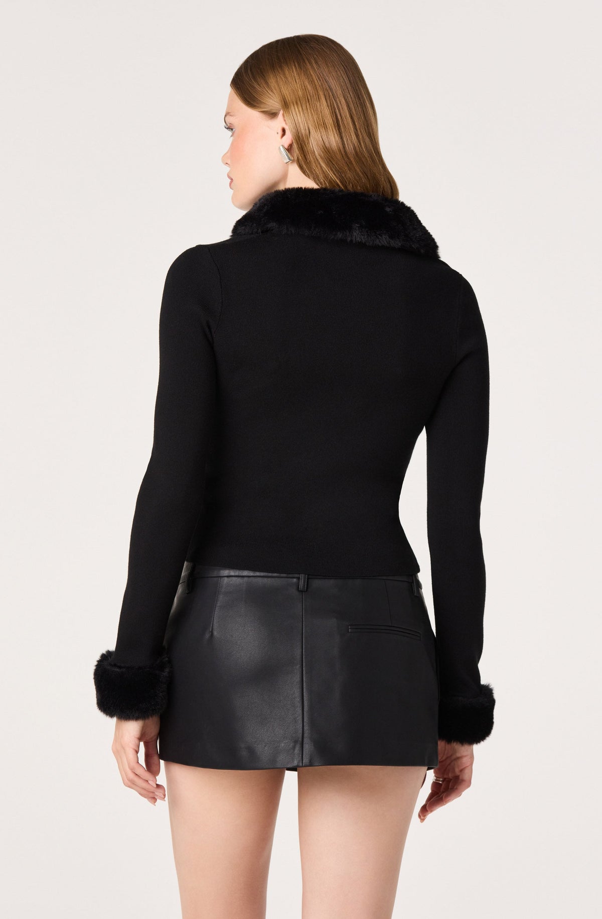 Kennedy Faux Fur Zip Sweater