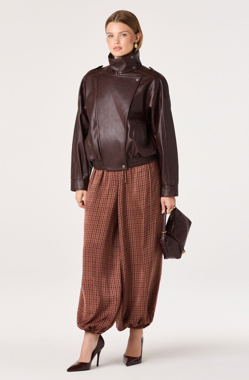 Bezi Oversized Faux Leather Biker Jacket