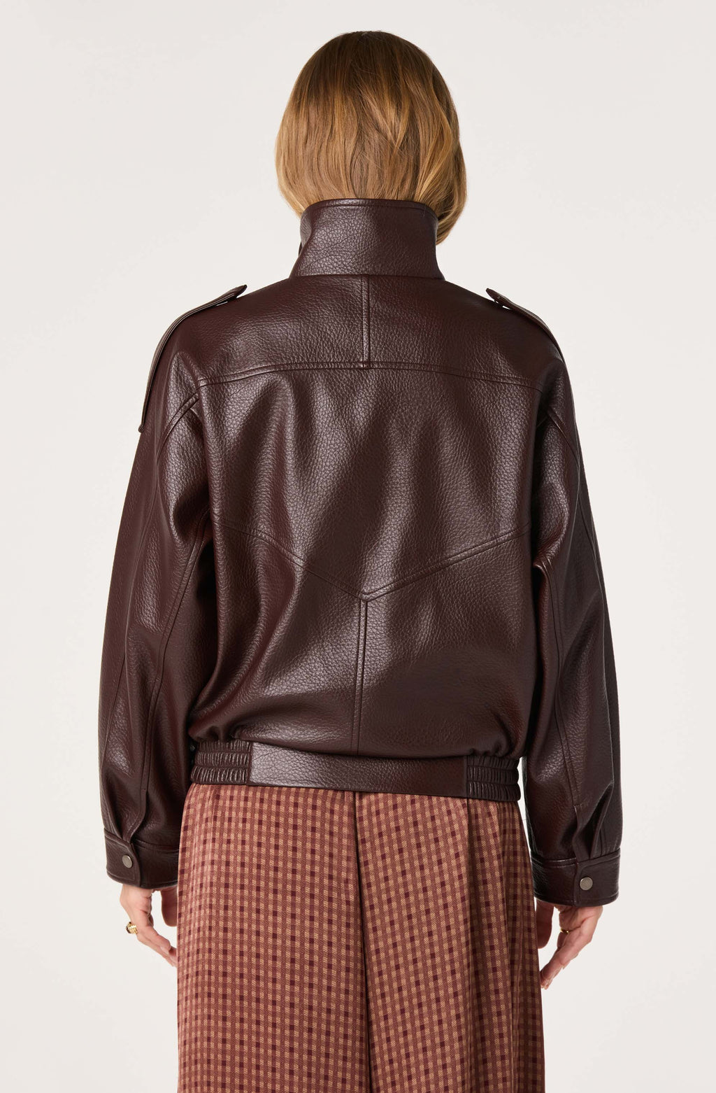 Bezi Oversized Faux Leather Biker Jacket