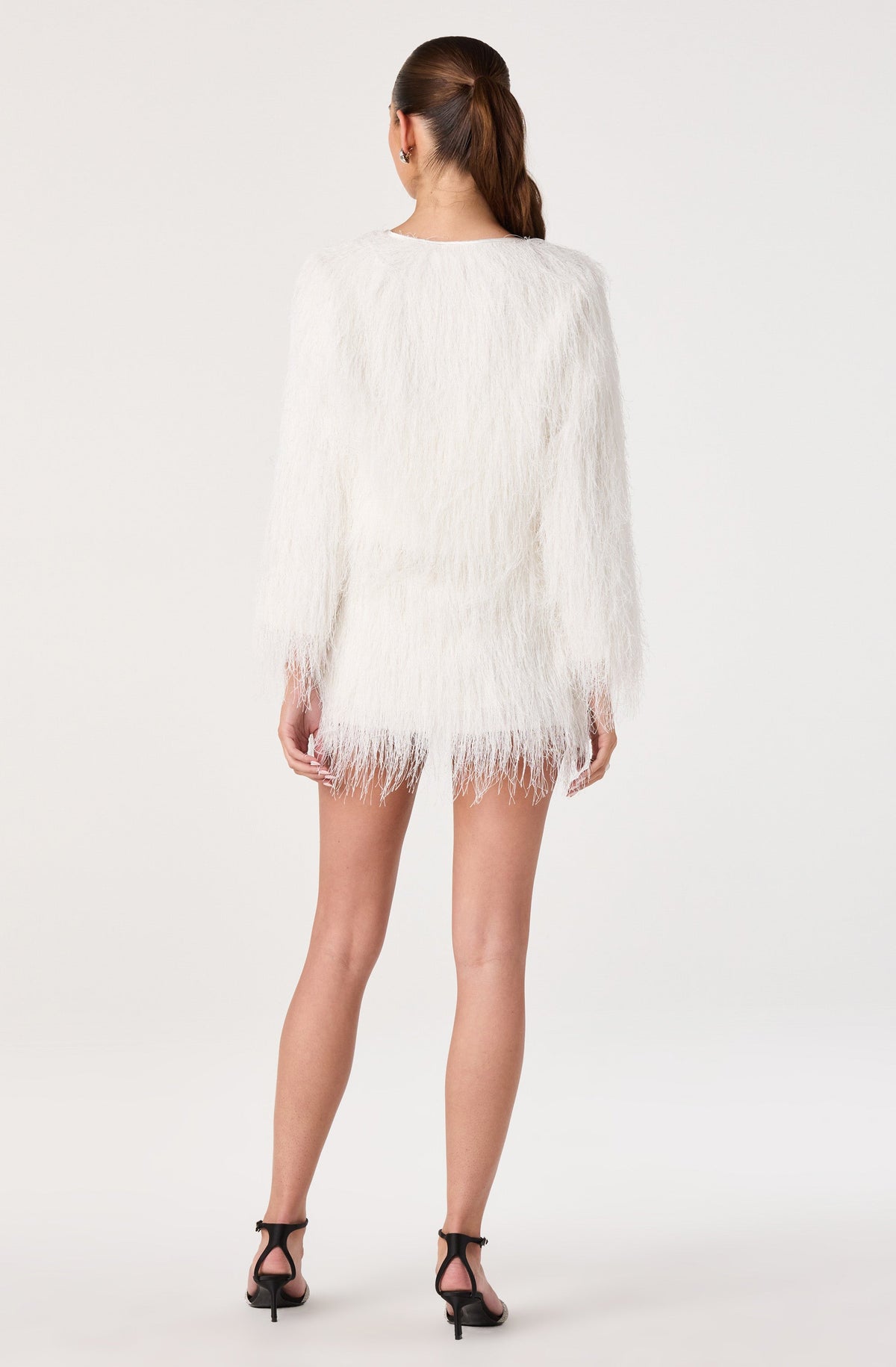Tiaisha Feather Fringe Cropped Jacket