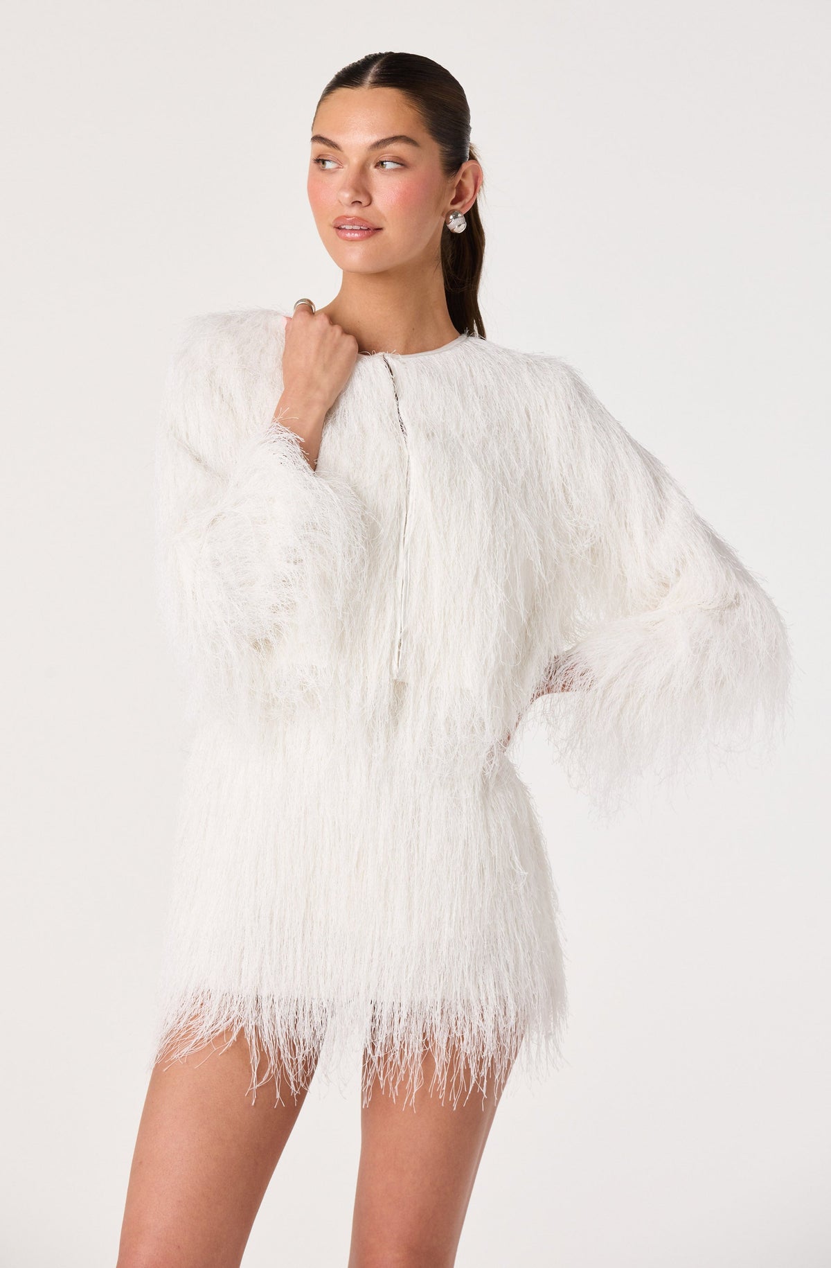 Tiaisha Feather Fringe Cropped Jacket