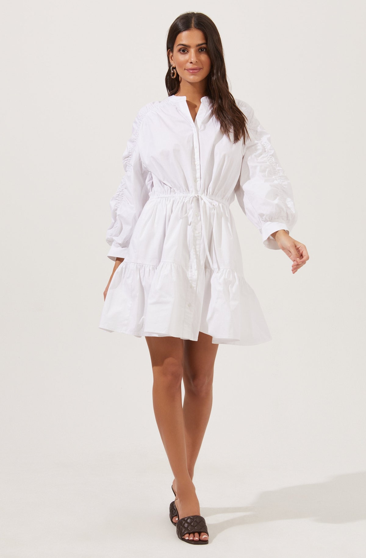 Ruched Long Sleeve Dress