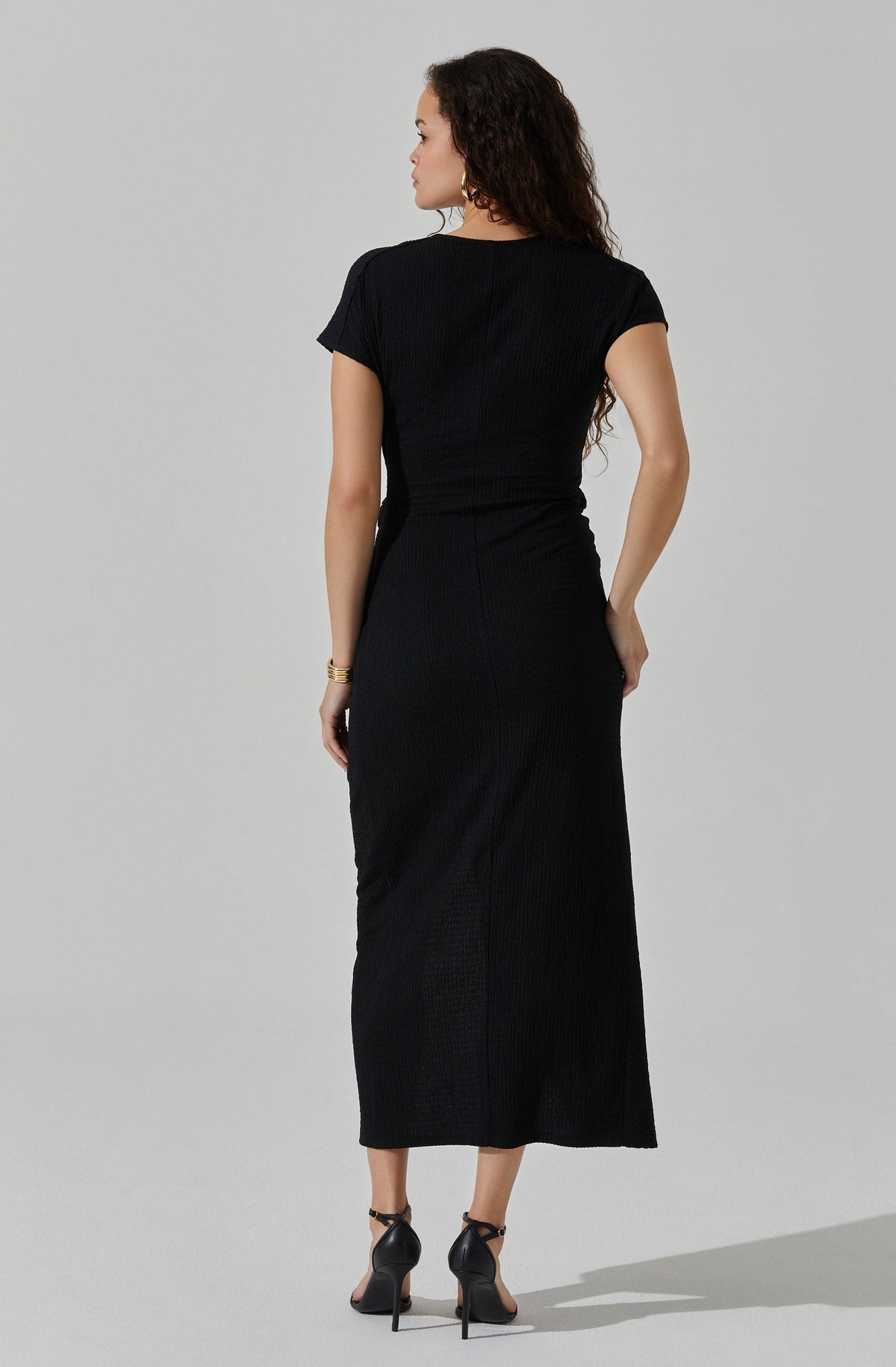 Knit Wrap Midi Dress
