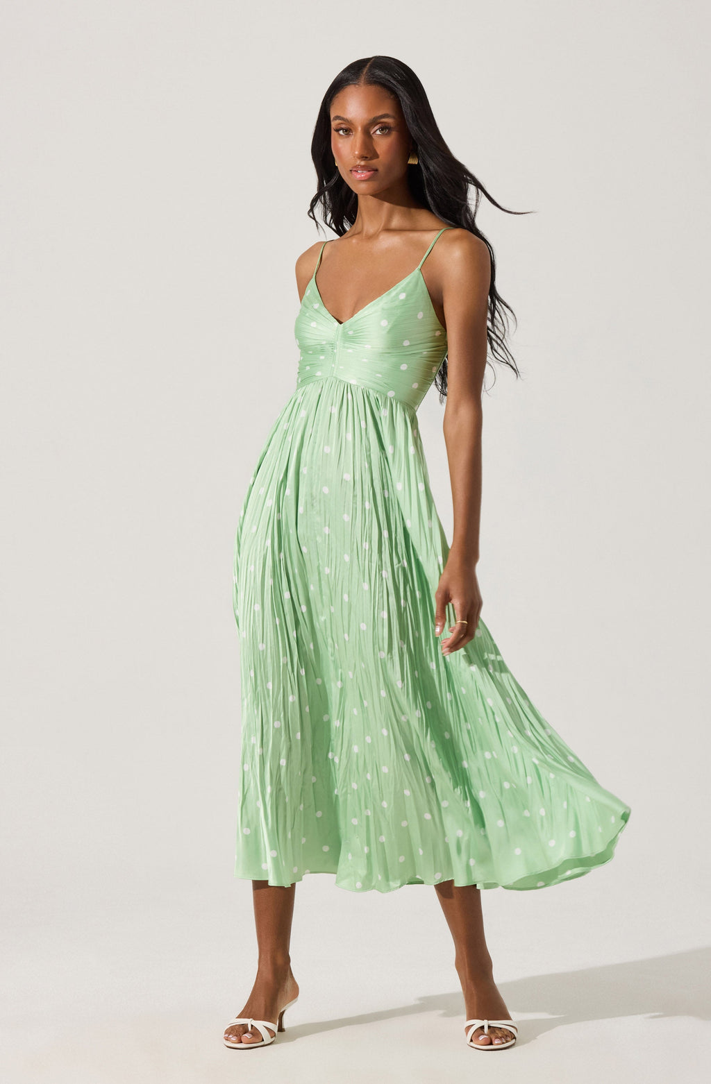 Maeve Printed Pleated Midi Dress