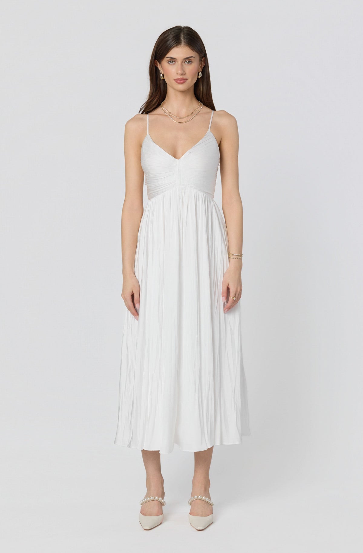Maeve Pleated Midi Dress