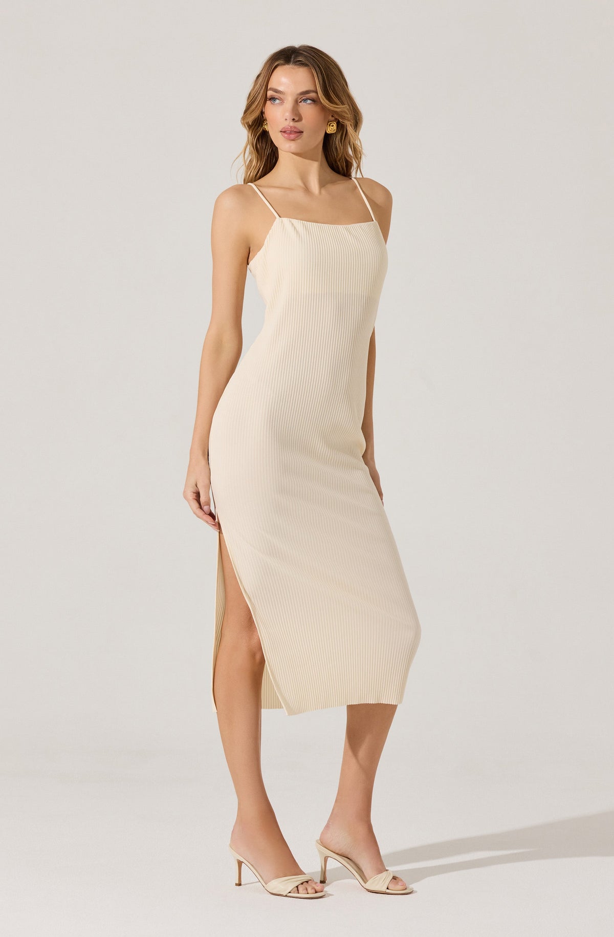 Ribbed Midi Dress & Shrug Set